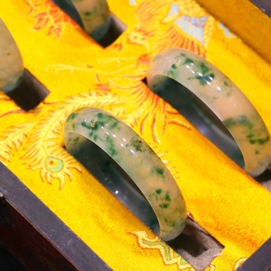 Chinese Antique High Ice Precision Carving [Bracelet Set Box]