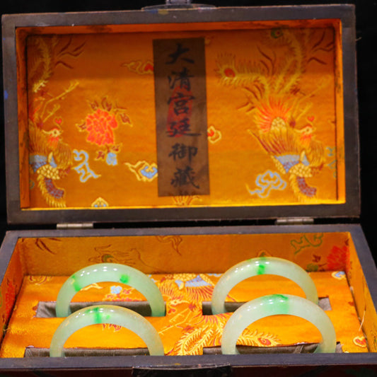 Chinese Antique High Ice Precision Carving [Bracelet Set Box]