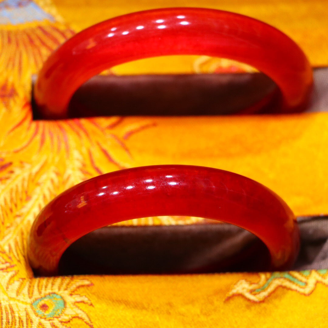 Chinese Antique High Ice Precision Carving [Bracelet Set Box]