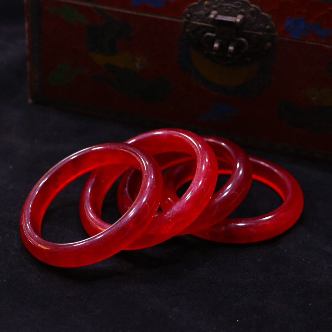 Chinese Antique High Ice Precision Carving [Bracelet Set Box]