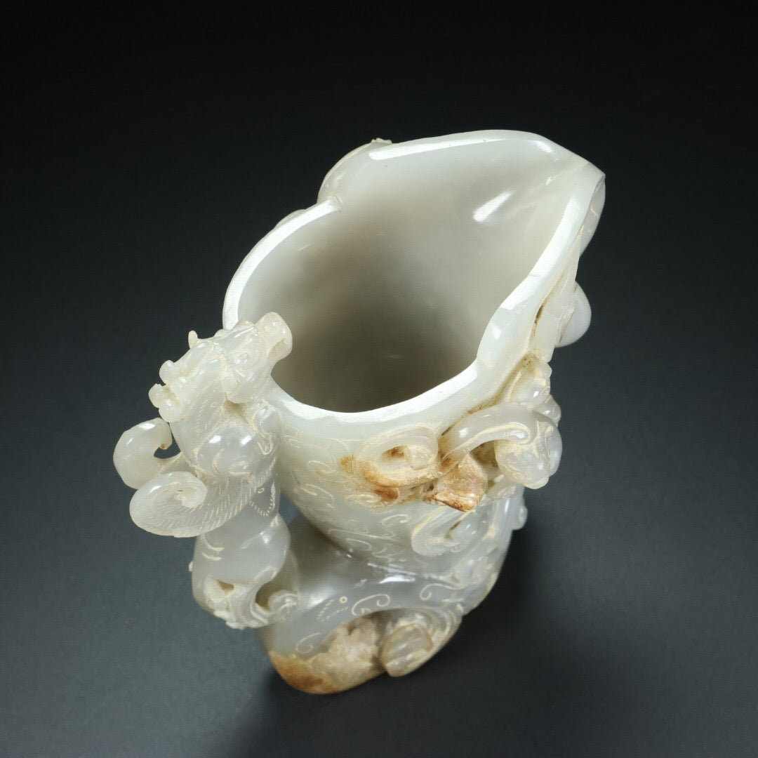 Chinese Antique Hotan Jade Wine Ware of Han Dynasty Hotan Jade