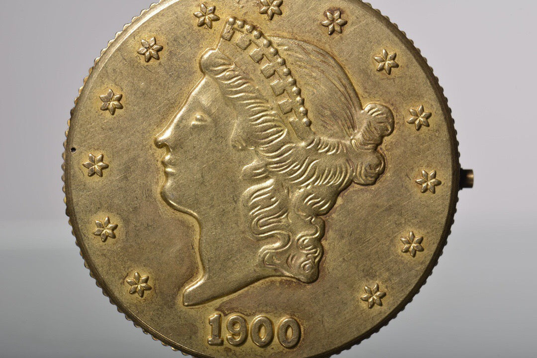 Chinese antique brass hunting pocket watch