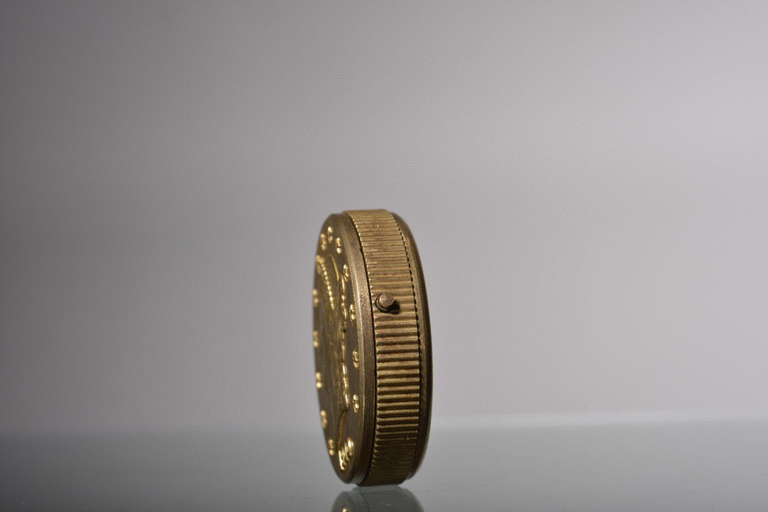 Chinese antique brass hunting pocket watch