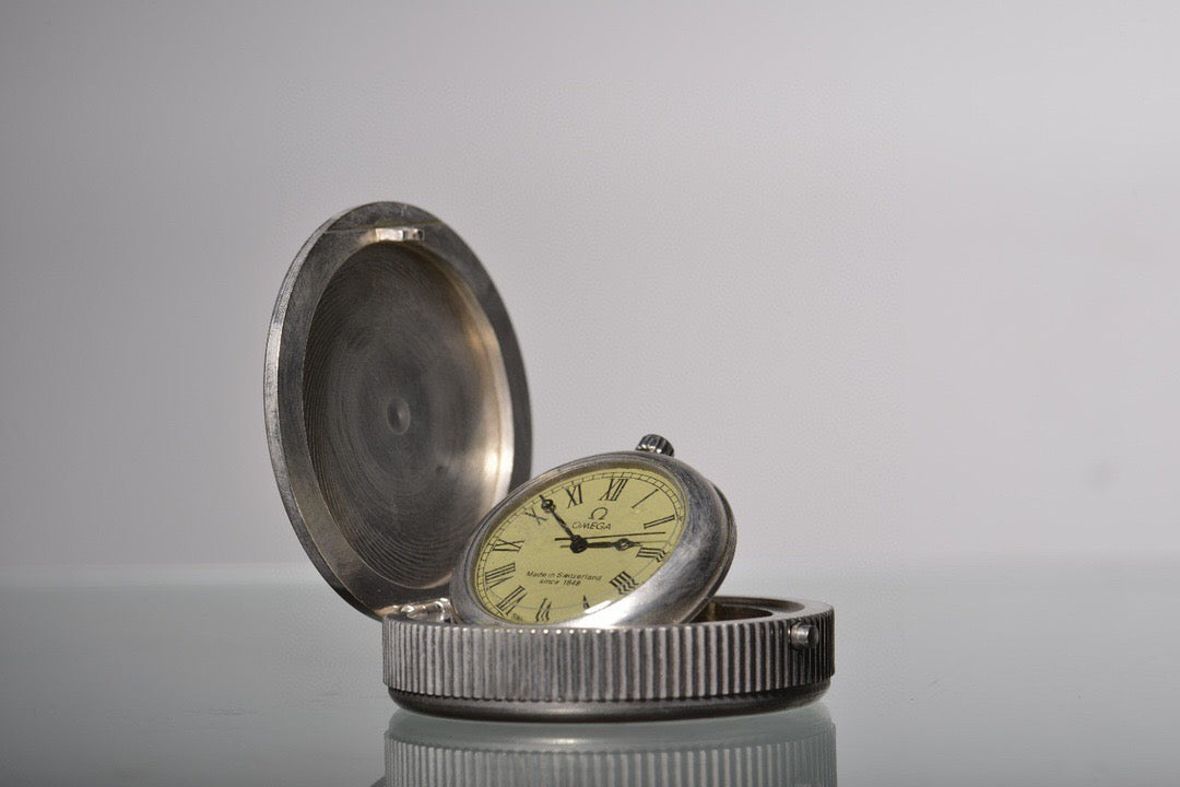 Chinese antique brass hunting pocket watch