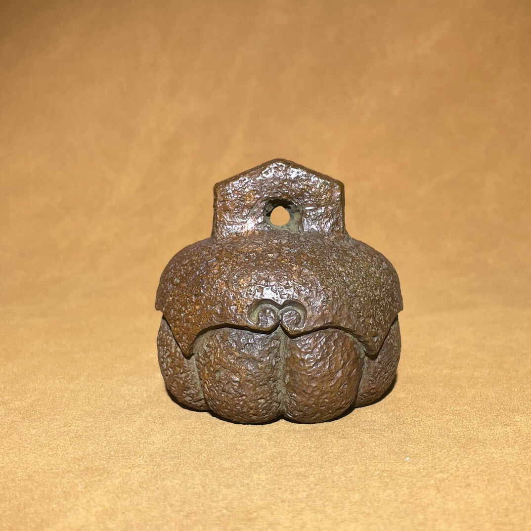 Chinese antique pure copper pumpkin scale weight tea pet ornament