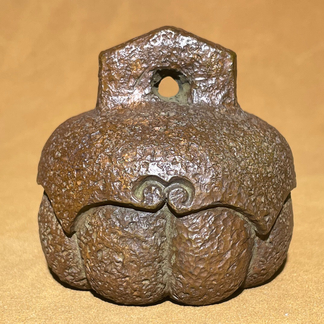 Chinese antique pure copper pumpkin scale weight tea pet ornament