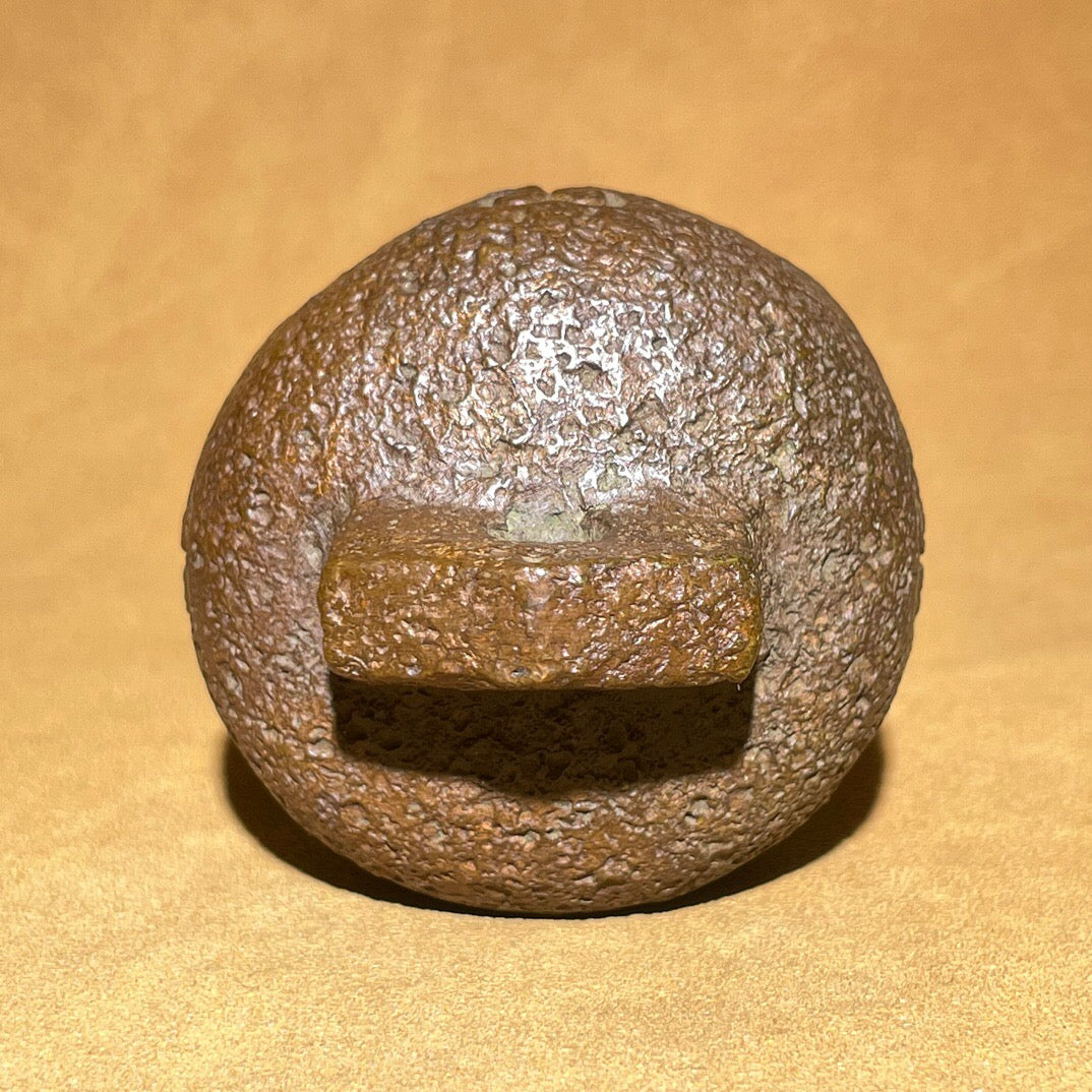 Chinese antique pure copper pumpkin scale weight tea pet ornament