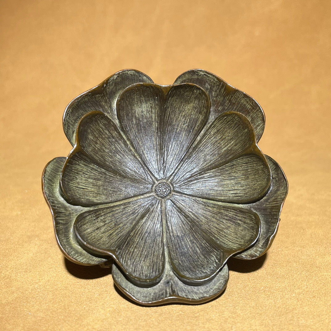 Chinese antique pure copper orchid pen wash stationery decoration