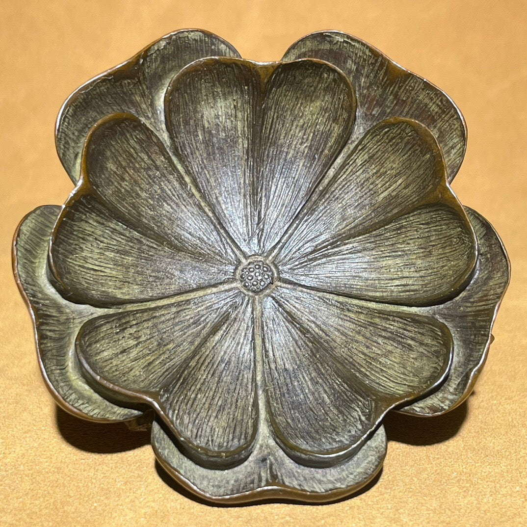 Chinese antique pure copper orchid pen wash stationery decoration