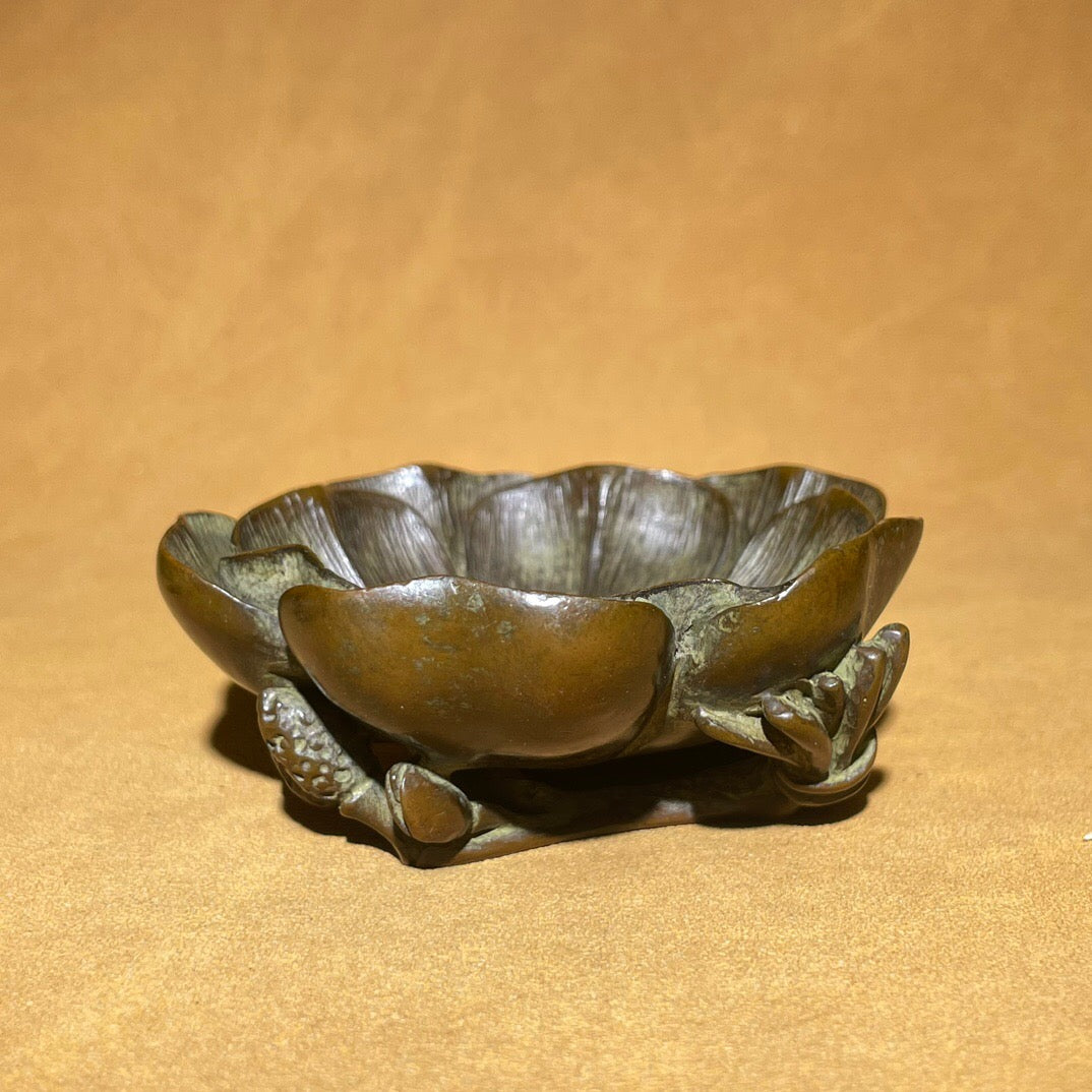 Chinese antique pure copper orchid pen wash stationery decoration