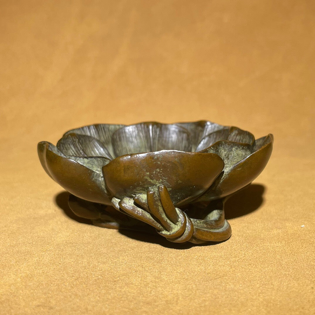 Chinese antique pure copper orchid pen wash stationery decoration