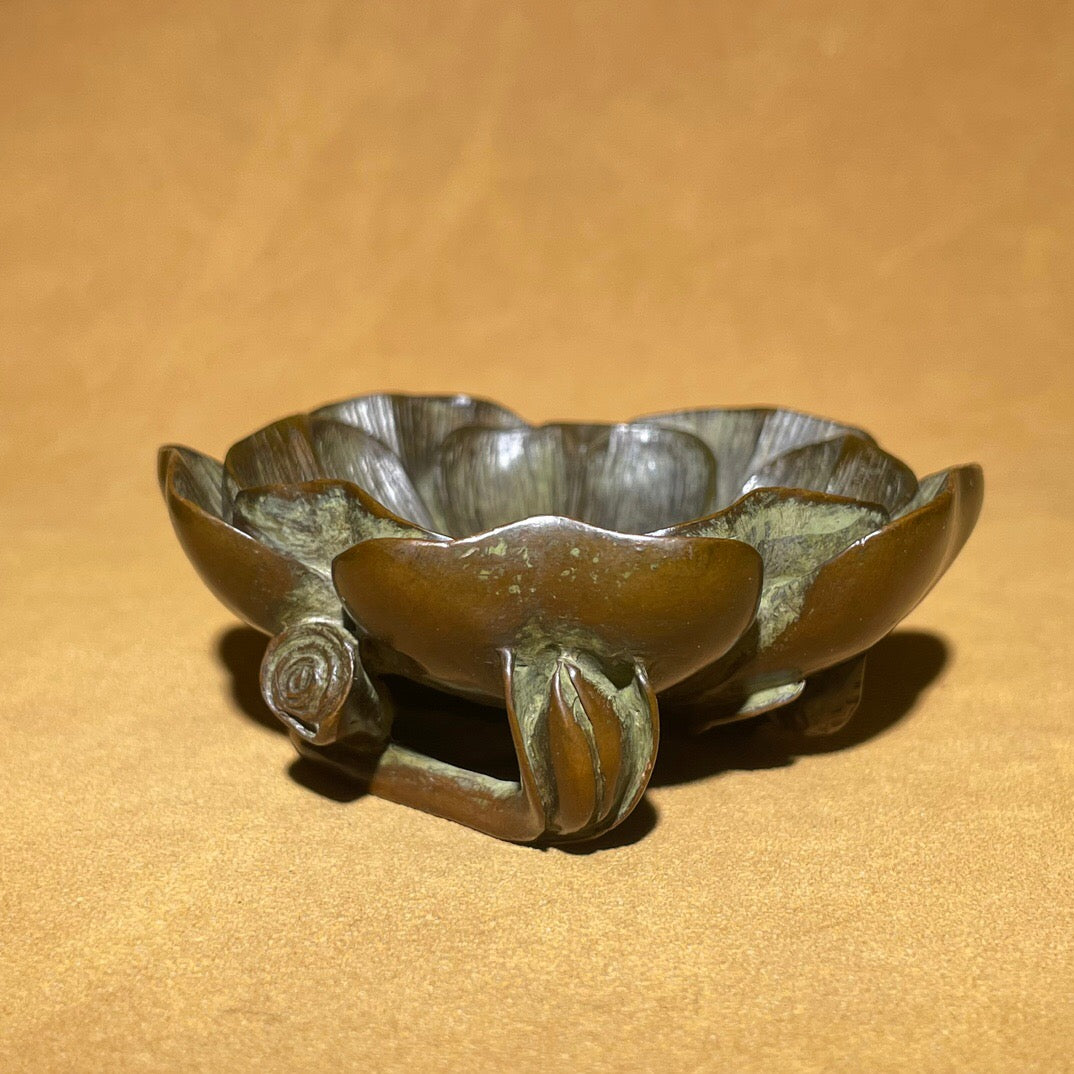 Chinese antique pure copper orchid pen wash stationery decoration