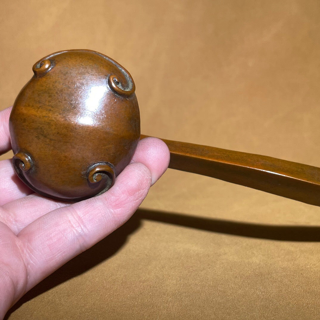 Chinese antique pure copper Rain Palace Zong Xiangyun Ruyi ornament