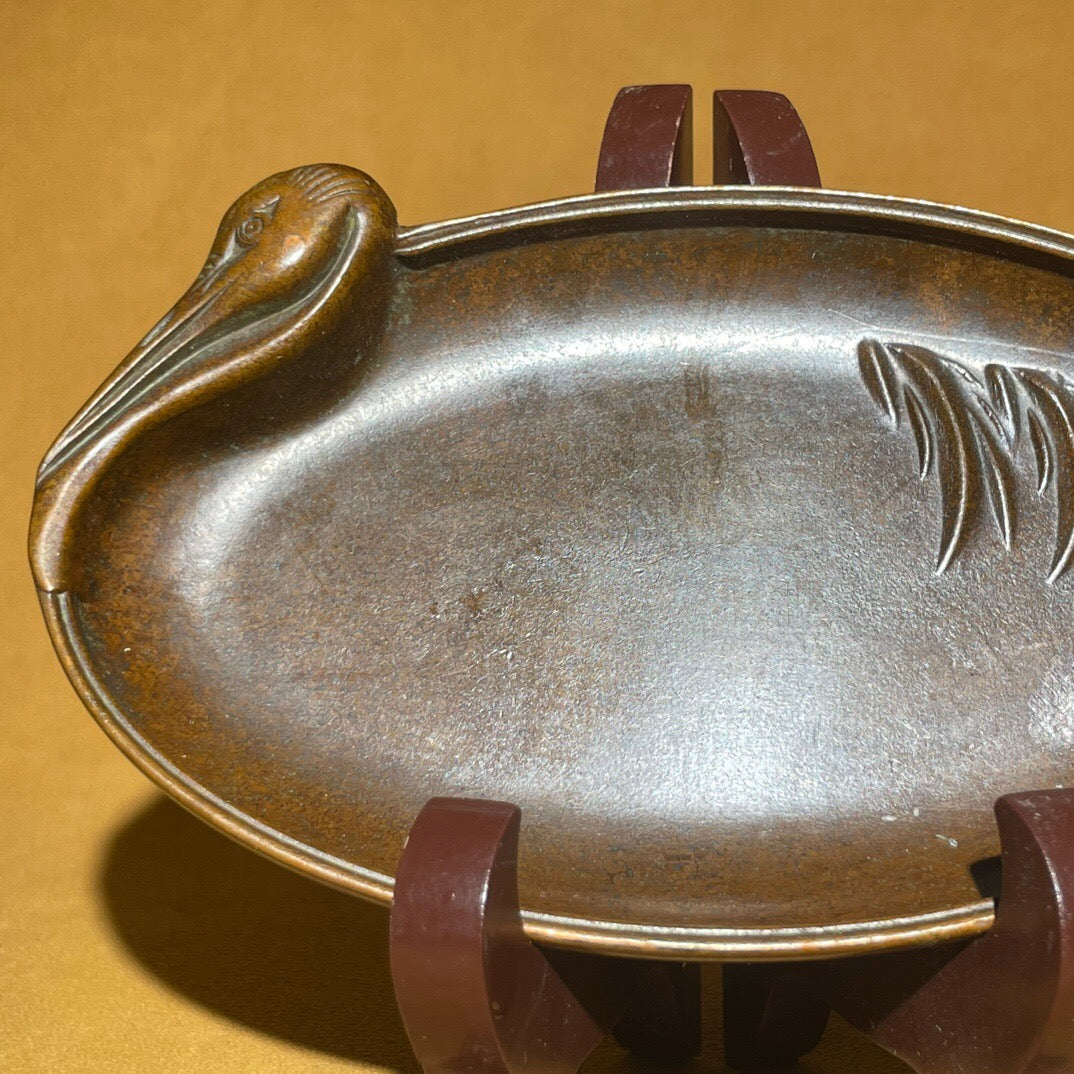 Chinese antique pure copper Xianhe Wenfang pen wash ornament