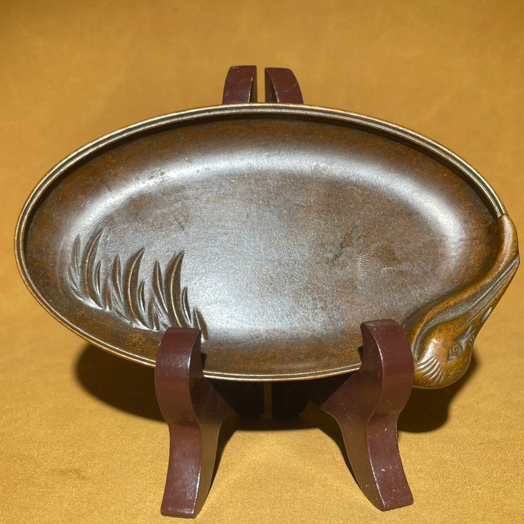 Chinese antique pure copper Xianhe Wenfang pen wash ornament