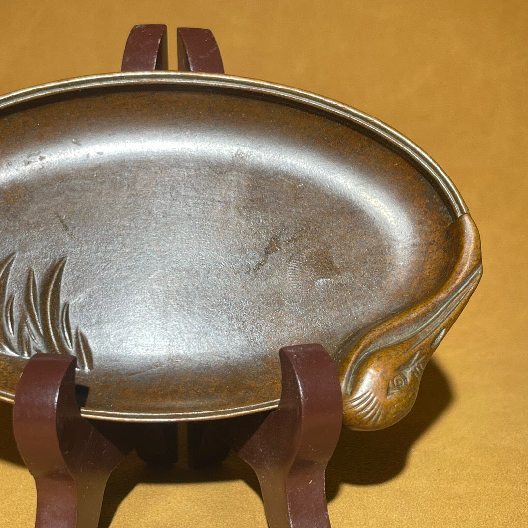 Chinese antique pure copper Xianhe Wenfang pen wash ornament