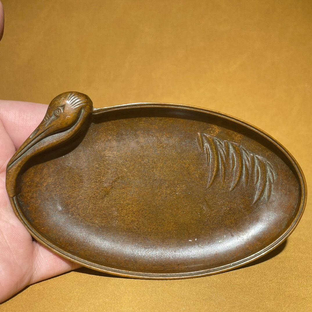Chinese antique pure copper Xianhe Wenfang pen wash ornament