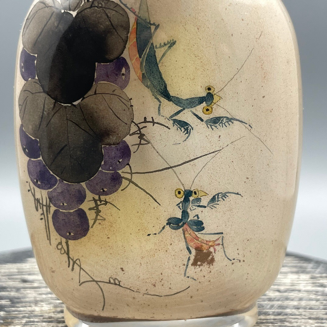 Chinese antique old glass handmade painting [Autumn Fun Picture] Inner painting of snuff bottle