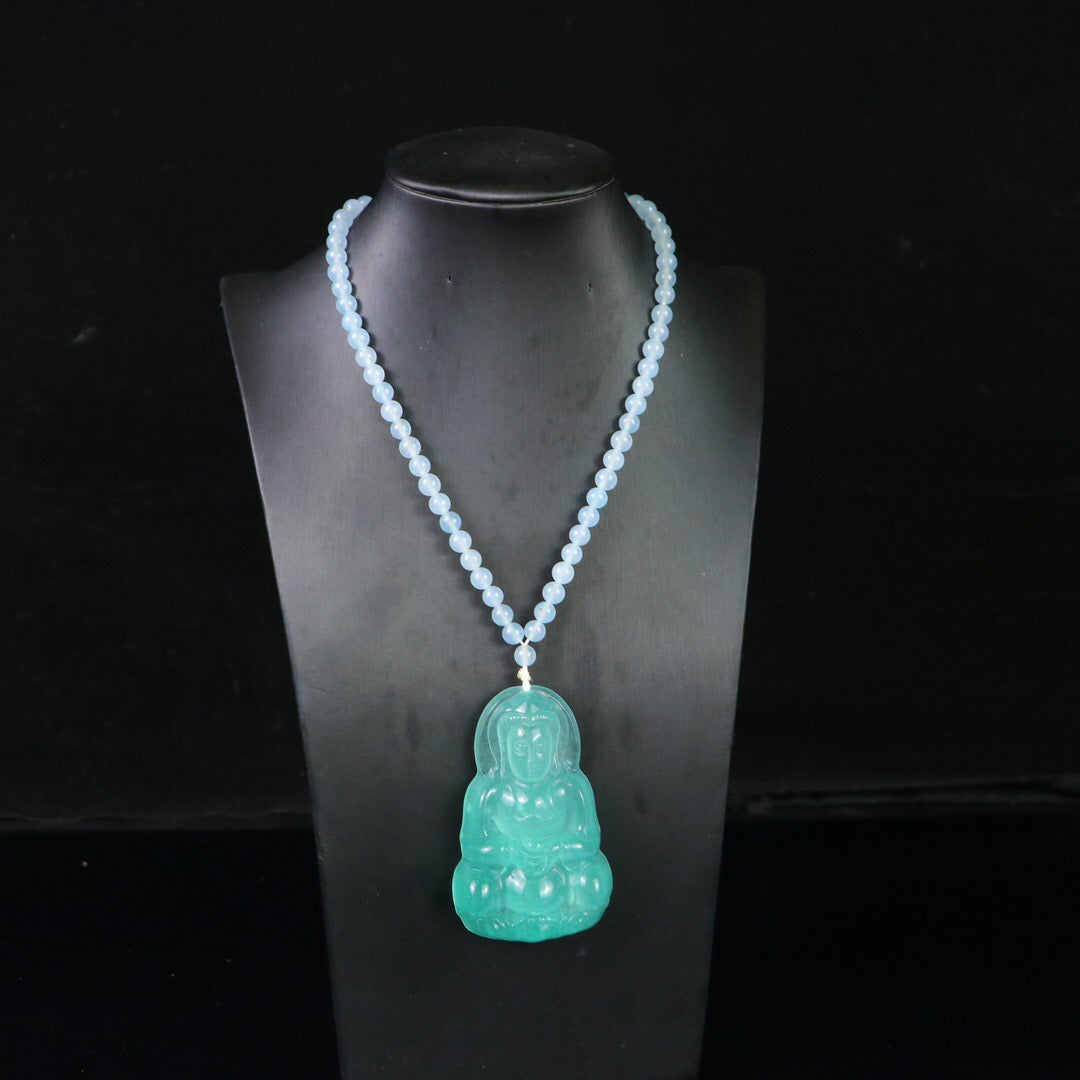Chinese Antique Perfect High Ice Precision Carving 【 Guanyin Brand 】