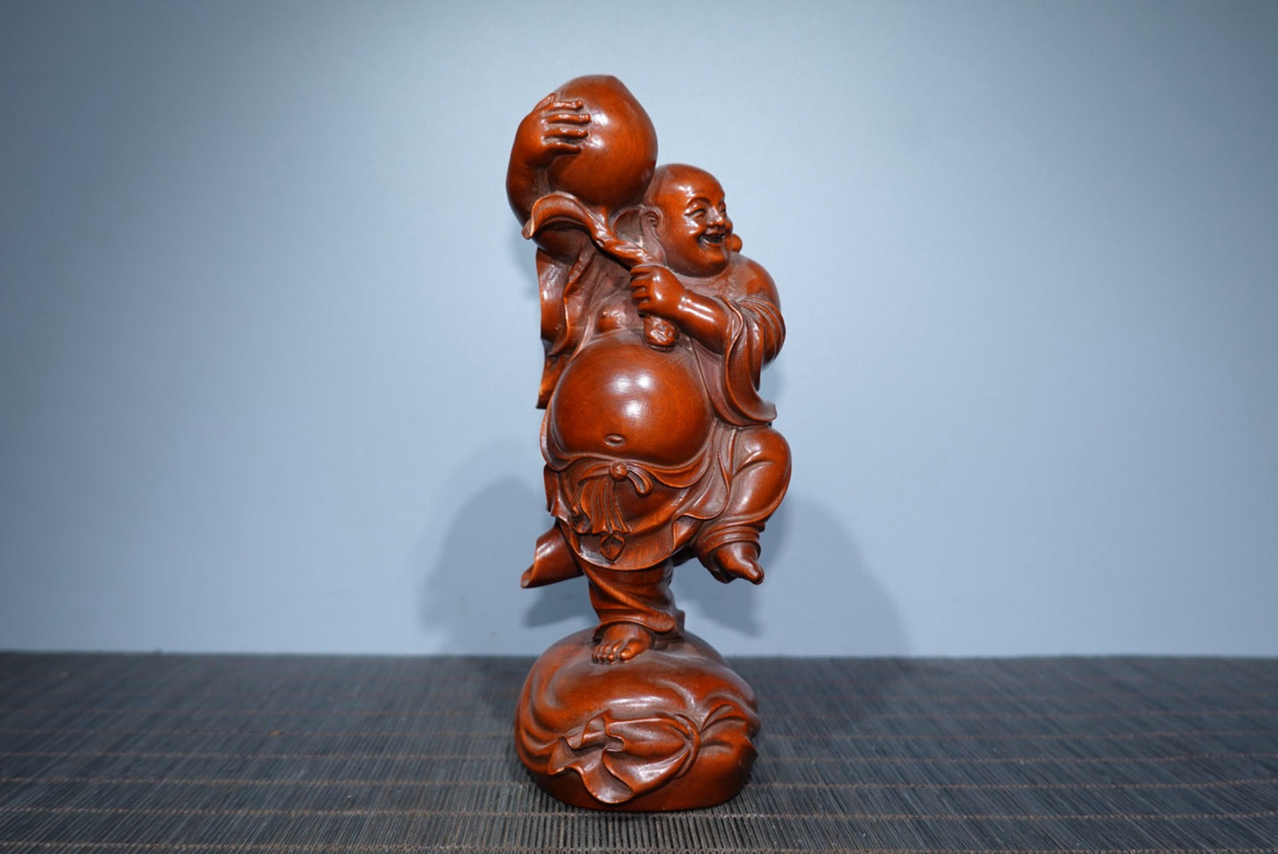 Collect boxwood carved Maitreya Buddha ornaments