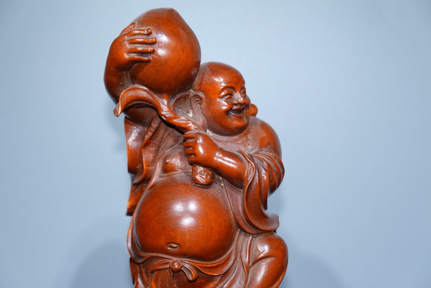 Collect boxwood carved Maitreya Buddha ornaments