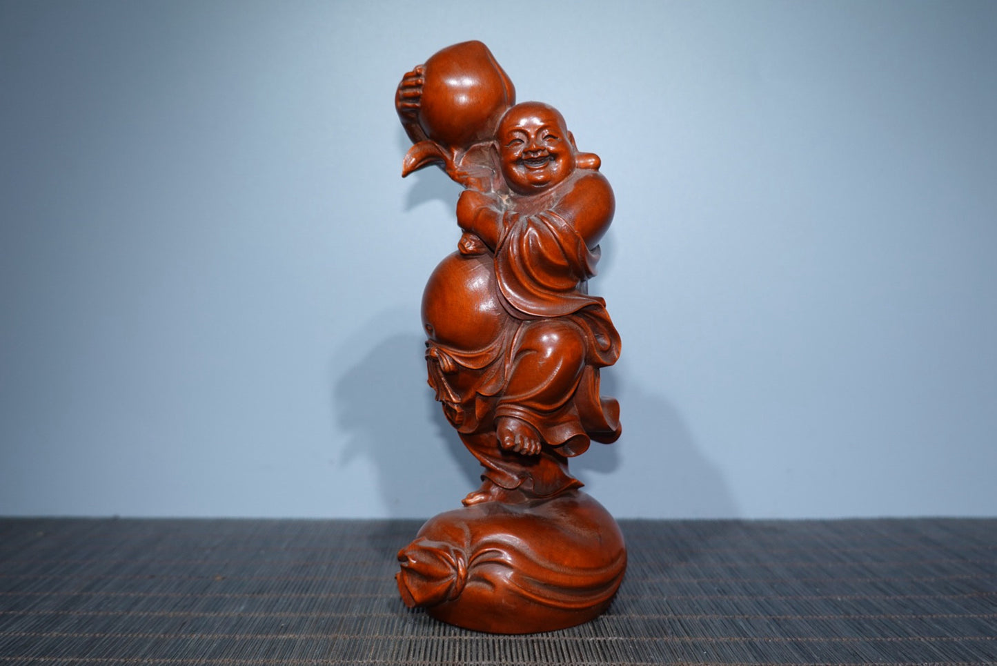 Collect boxwood carved Maitreya Buddha ornaments