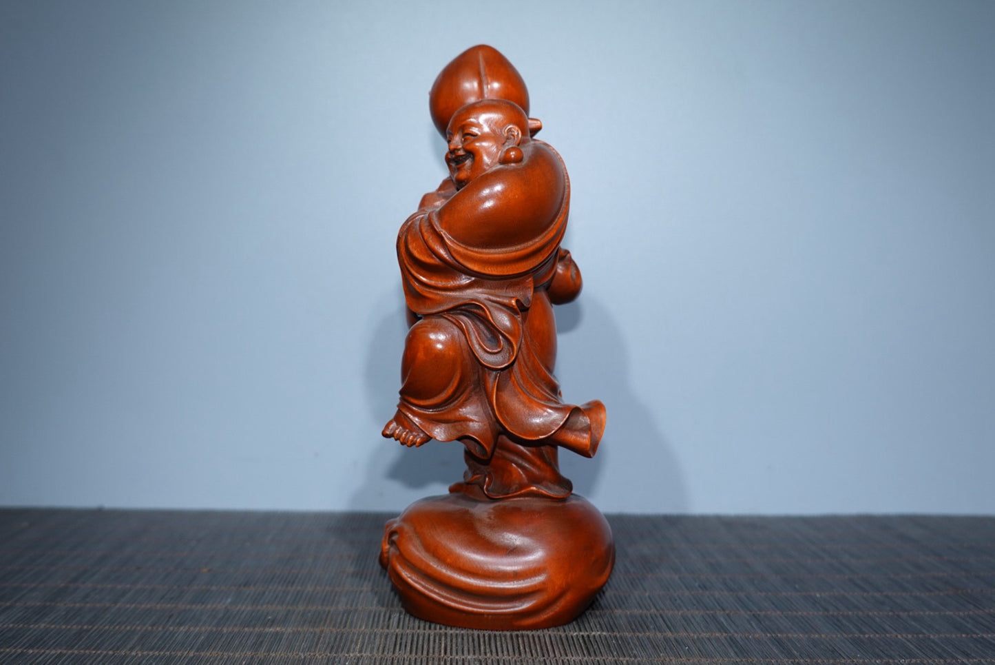 Collect boxwood carved Maitreya Buddha ornaments