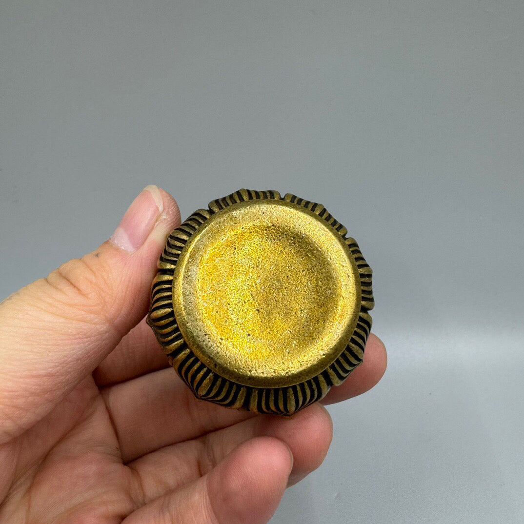 Chinese antique lotus copper incense burner