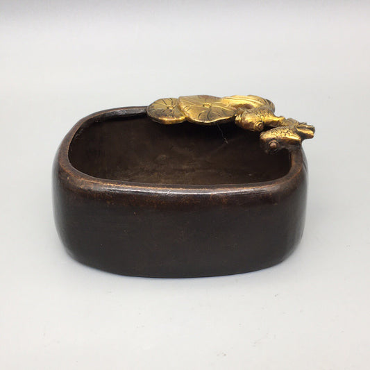 Chinese Antique Pure Copper Pisces Square Pen Wash