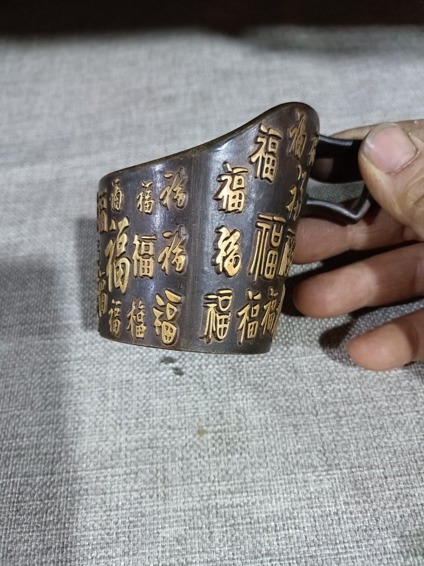 Chinese antique pure copper water cup