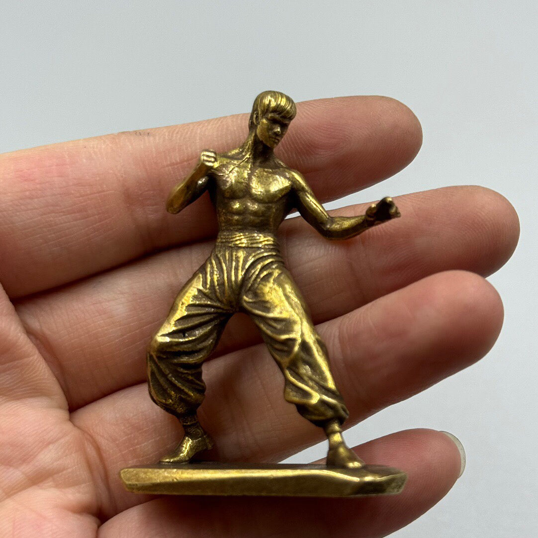 Chinese antique Kung Fu bronze statue of Bruce Lee