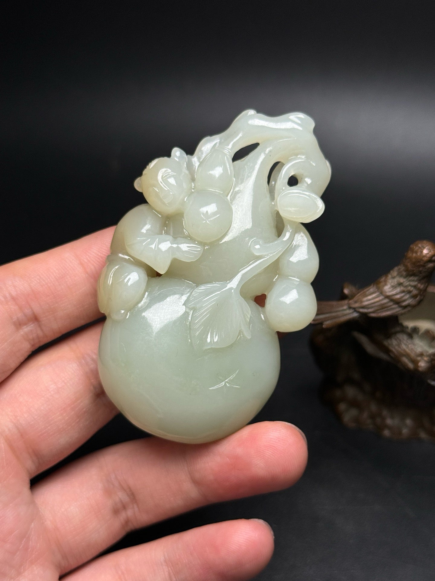 Chinese antique Hotan Jade gourd