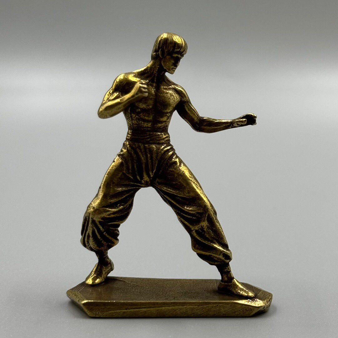 Chinese antique Kung Fu bronze statue of Bruce Lee
