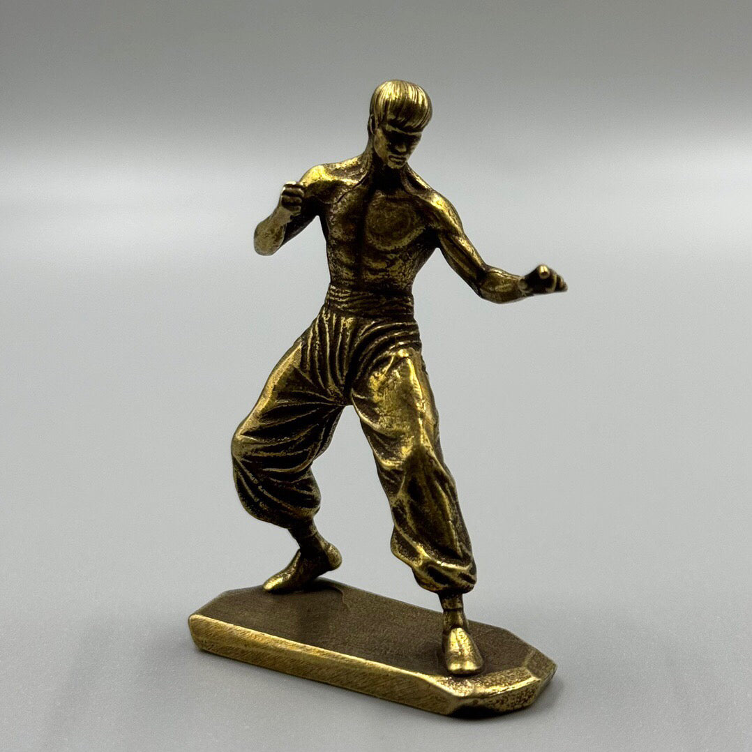 Chinese antique Kung Fu bronze statue of Bruce Lee