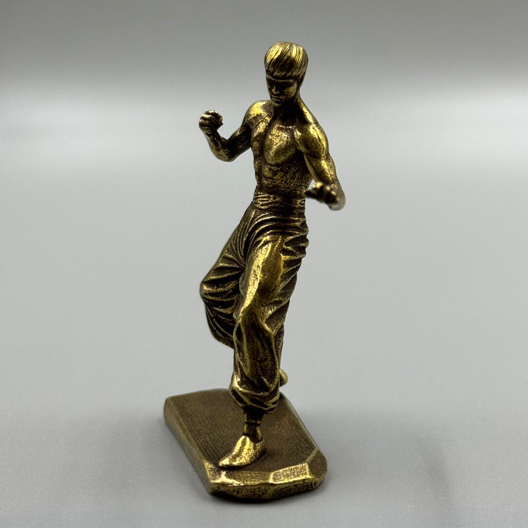 Chinese antique Kung Fu bronze statue of Bruce Lee