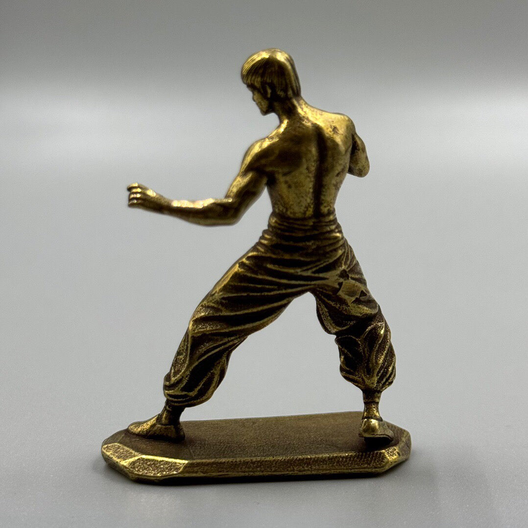 Chinese antique Kung Fu bronze statue of Bruce Lee
