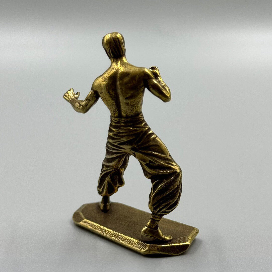 Chinese antique Kung Fu bronze statue of Bruce Lee