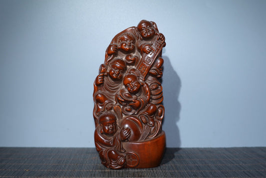 Huangyang wood carving and carving of Wuzi Dengke ornaments, furniture decorations, collectibles, gifts