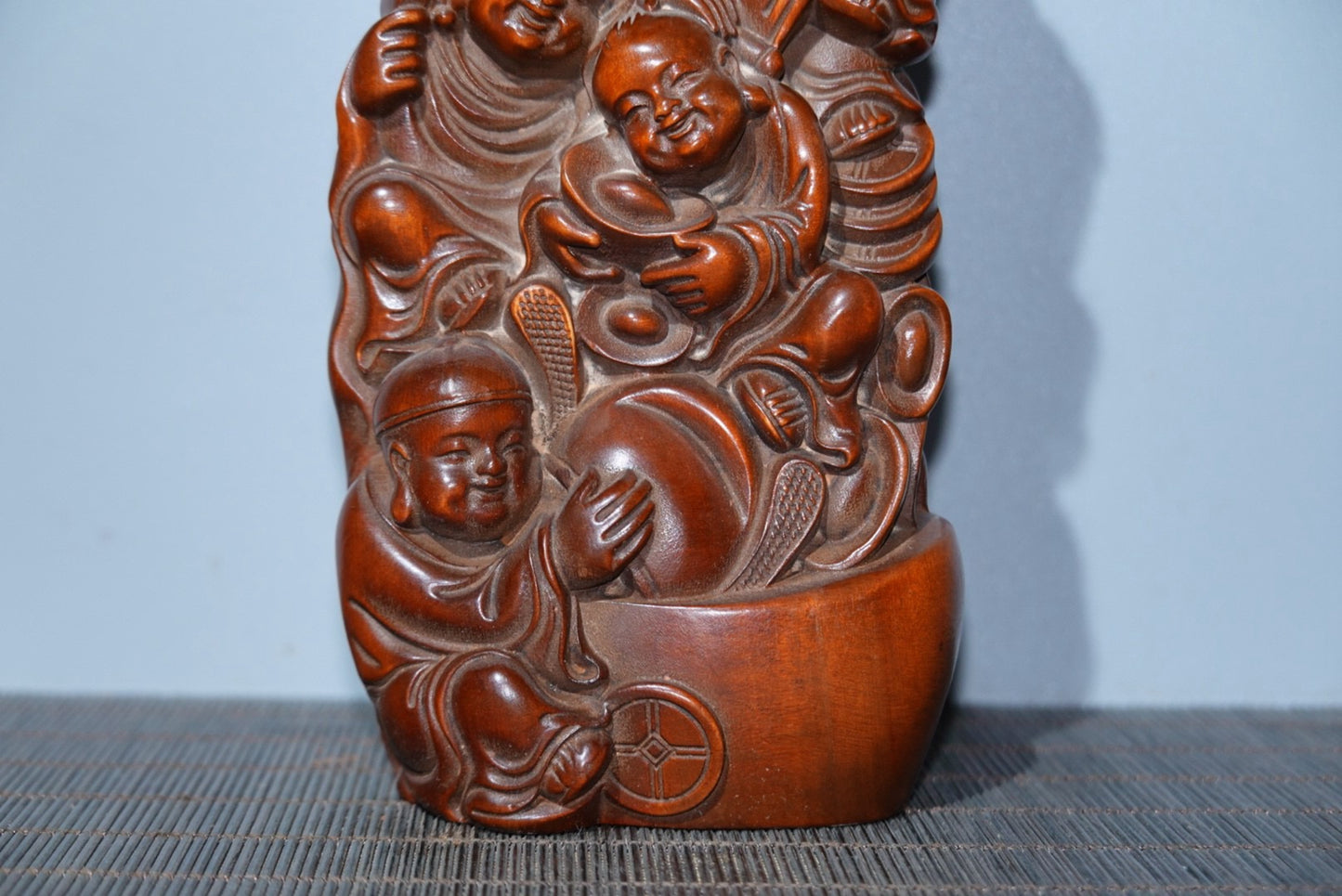 Huangyang wood carving and carving of Wuzi Dengke ornaments, furniture decorations, collectibles, gifts