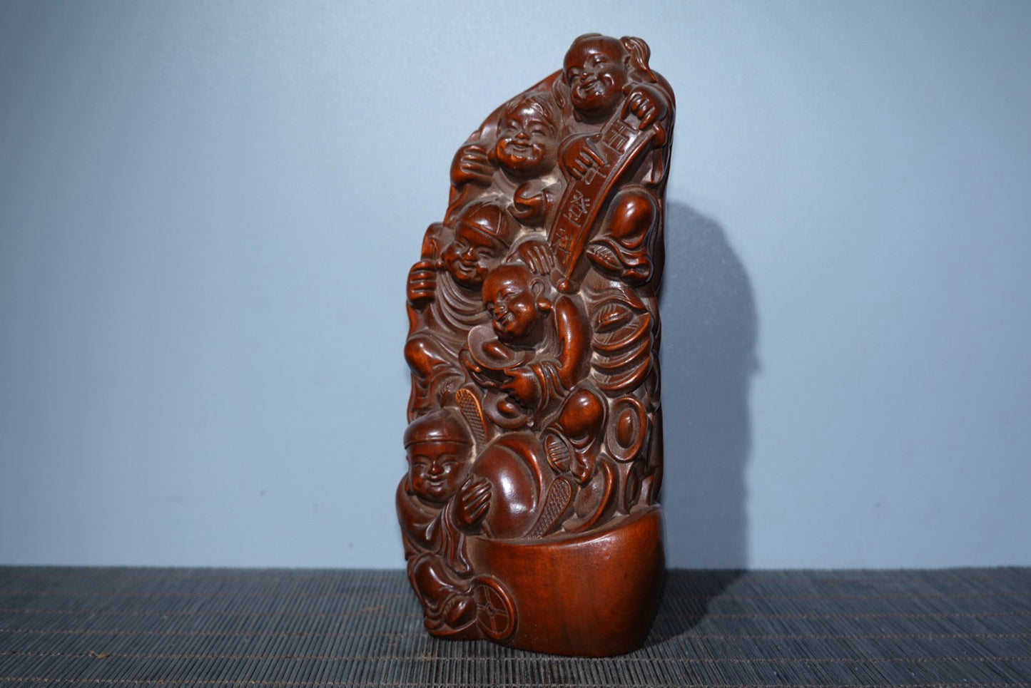 Huangyang wood carving and carving of Wuzi Dengke ornaments, furniture decorations, collectibles, gifts