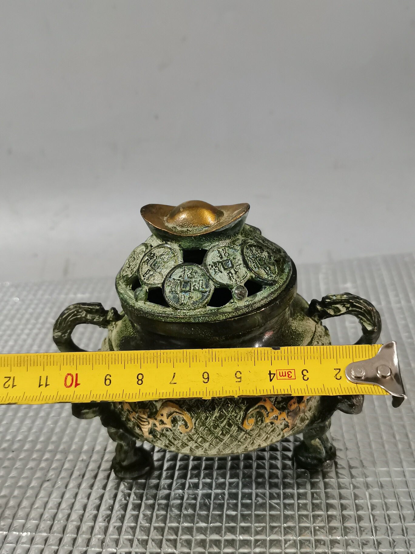 Chinese antique pure copper attracts wealth and treasures, incense burner incense