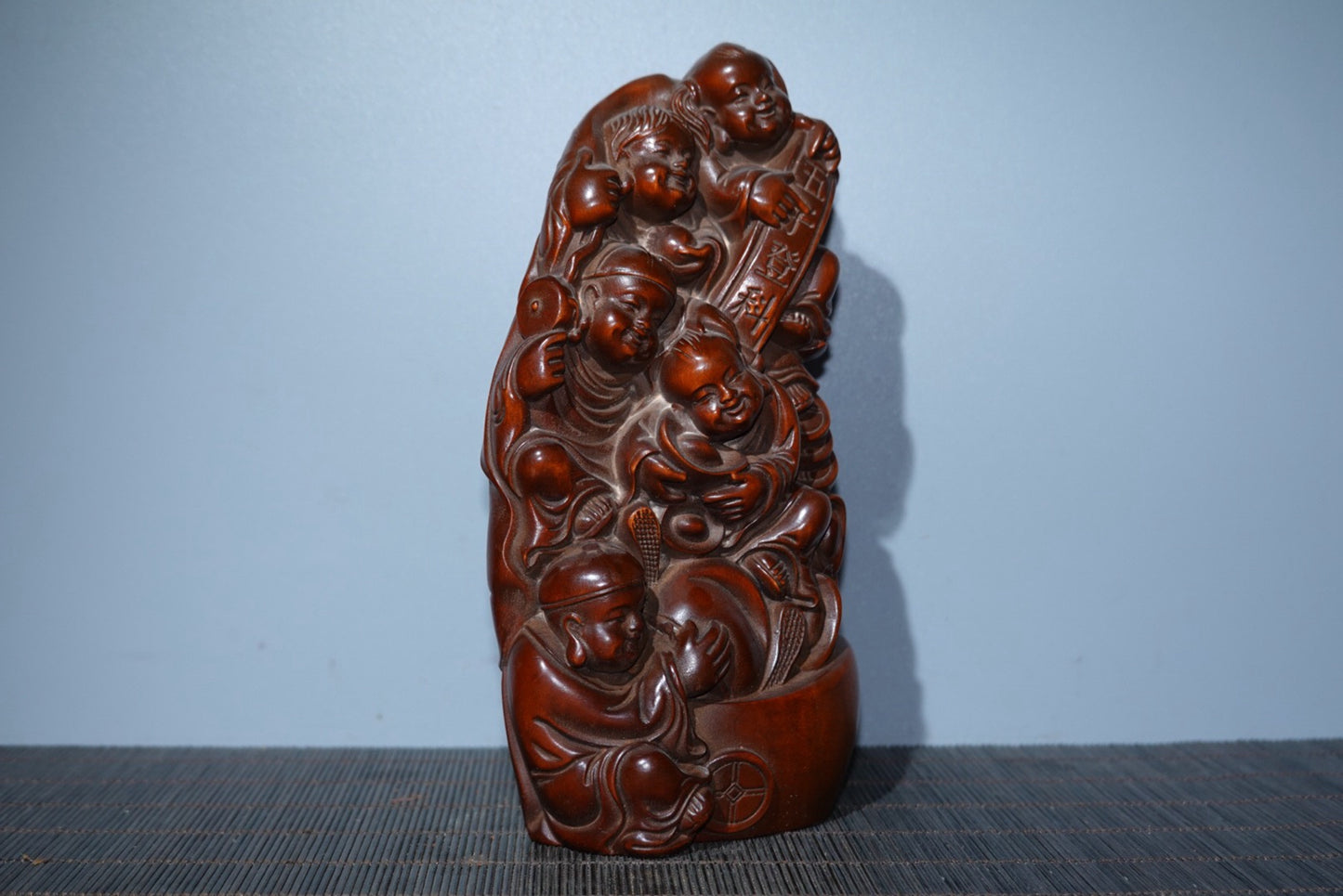 Huangyang wood carving and carving of Wuzi Dengke ornaments, furniture decorations, collectibles, gifts