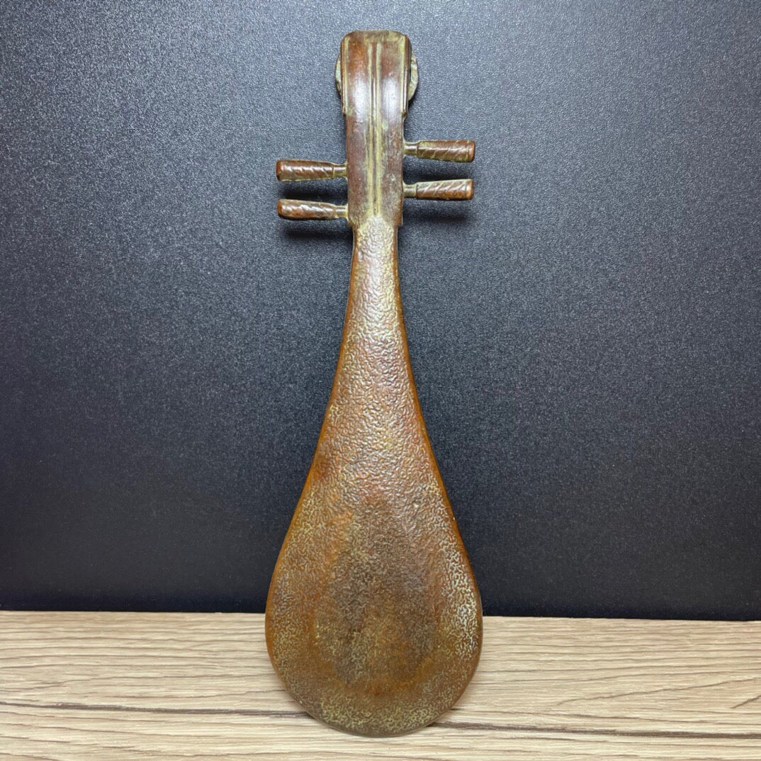 Chinese antique pure copper pipa incense insert
