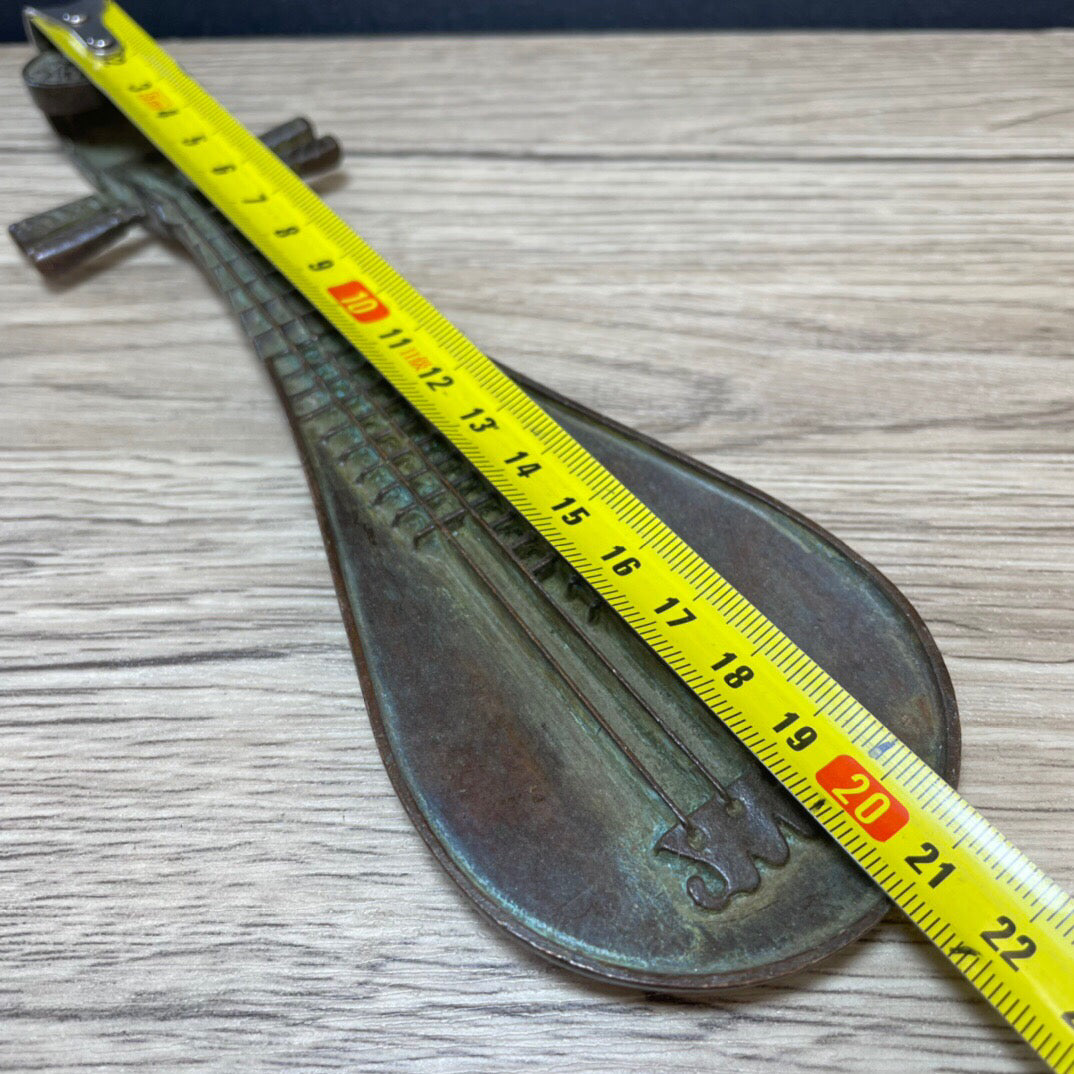 Chinese antique pure copper pipa incense insert