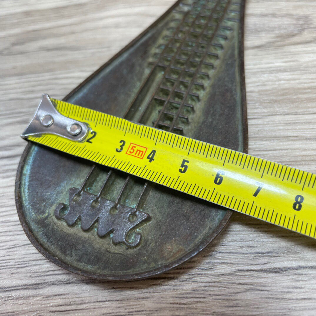 Chinese antique pure copper pipa incense insert