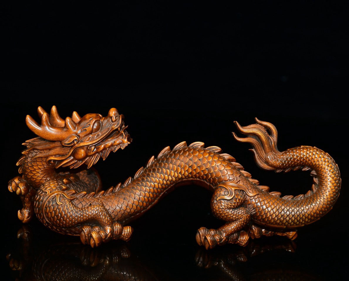 Huangyang wooden dragon pen holder ornament