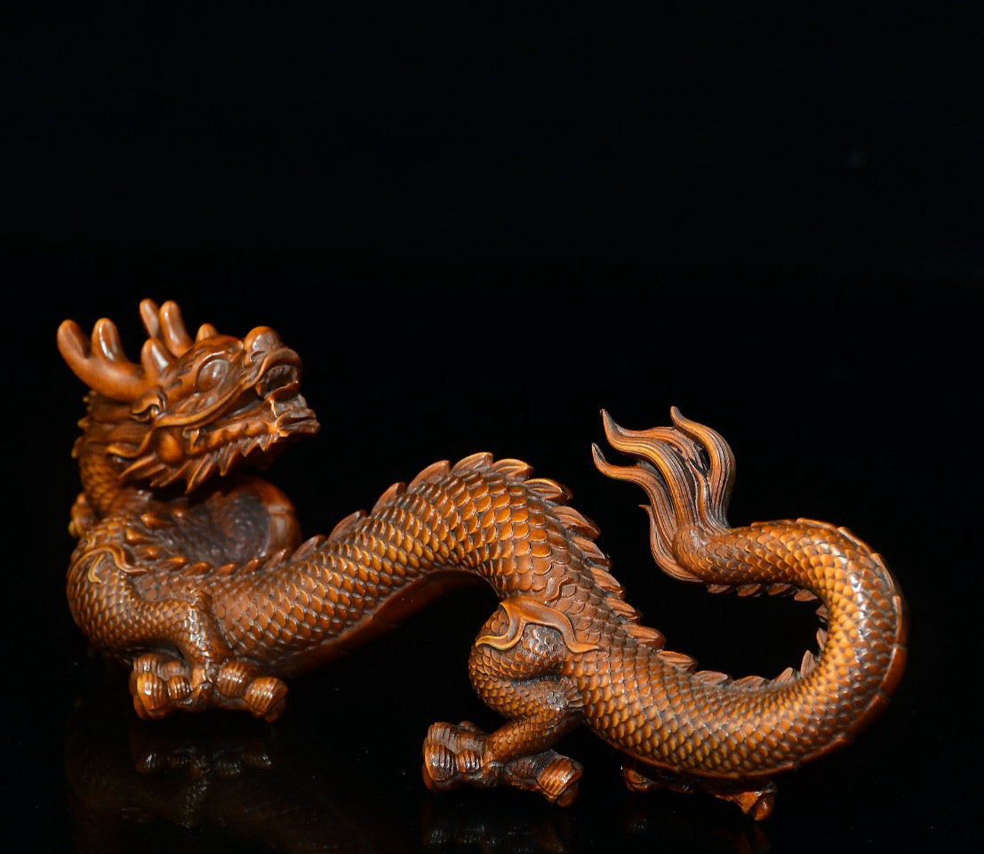 Huangyang wooden dragon pen holder ornament