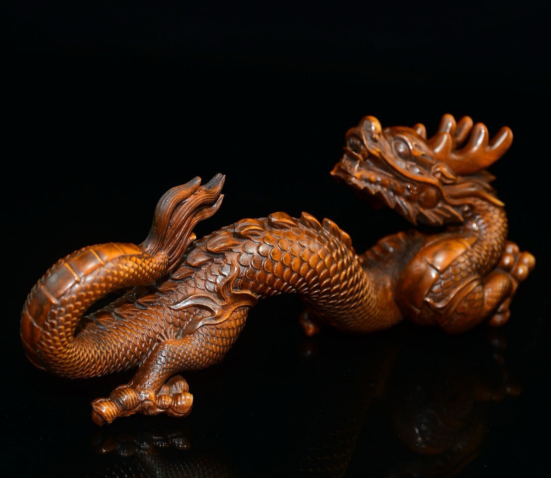 Huangyang wooden dragon pen holder ornament