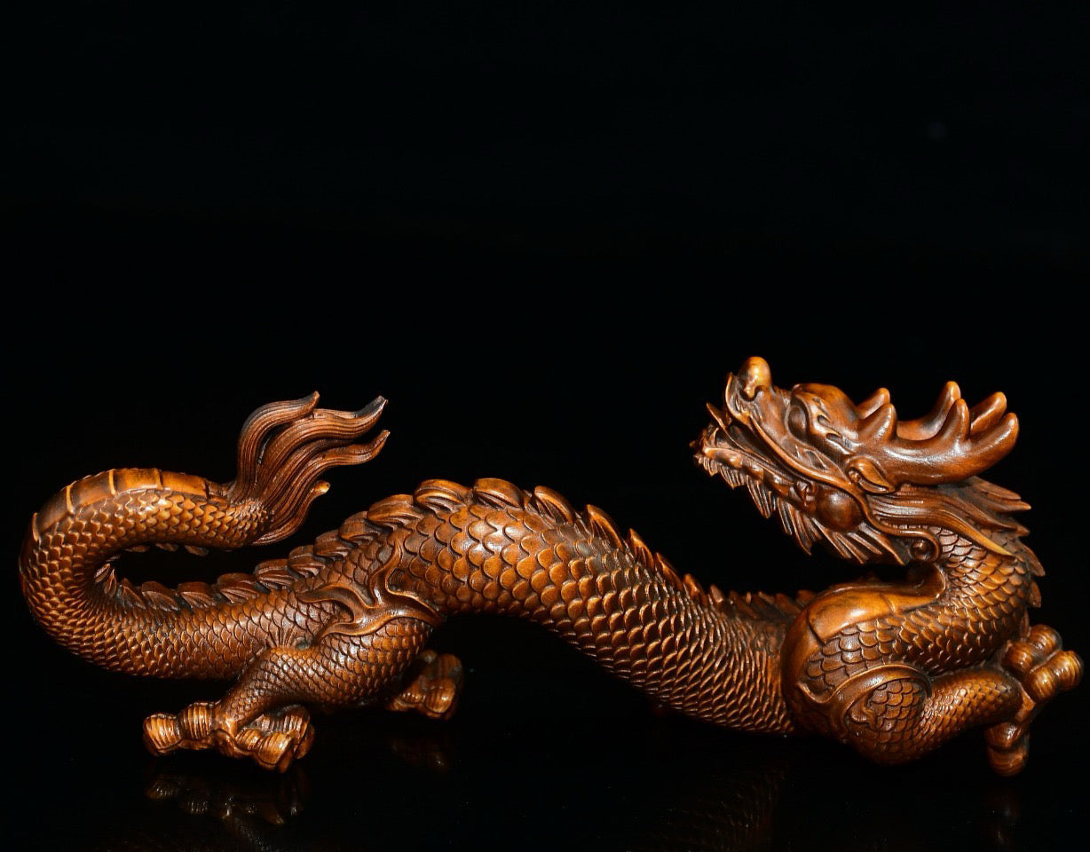 Huangyang wooden dragon pen holder ornament