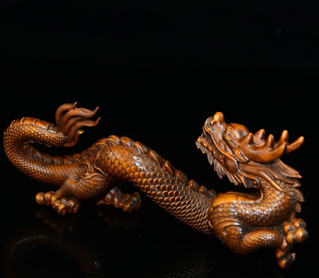 Huangyang wooden dragon pen holder ornament